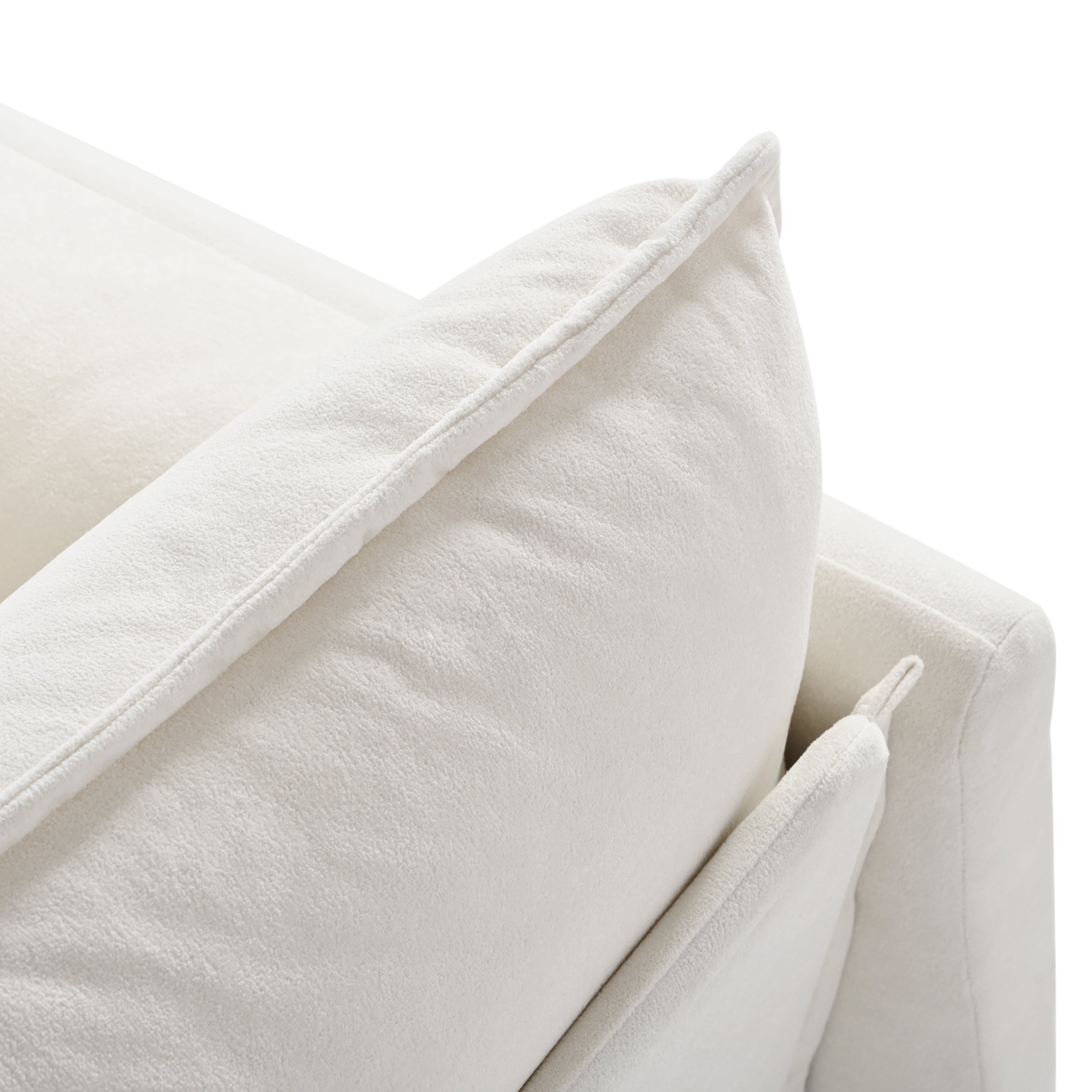 Deep Seat Sectional Sofa Cloud Couch with Ottoman,  Modern Chenille Comfy Love Seat Upholstered Modular L Shaped Couch for Living Room, Apartment, Office,DIY Combination,Beige