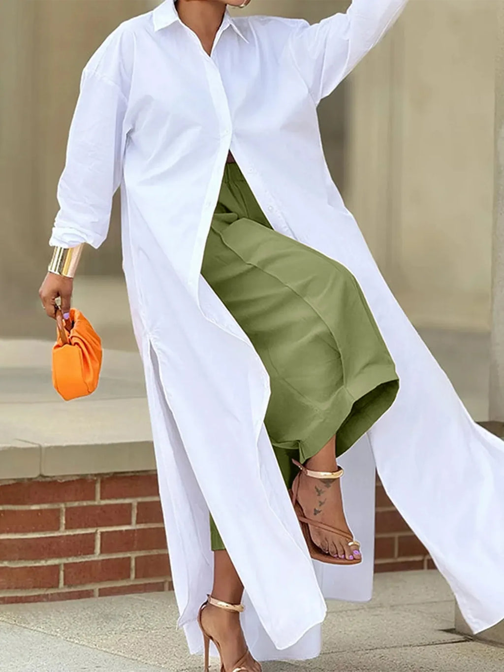 Plus Size Wide Leg Pleated Detail Cropped Pants
