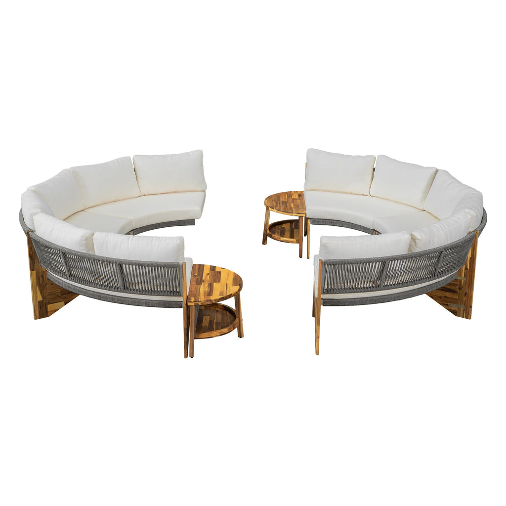 U_STYLE 6 - Person Outdoor Seating Group with Cushions and A Coffee Table(old sku:WY000379AAA)