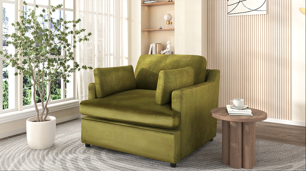 Mirod Oversized Accent Chair - Comfortable Armrest Cushions, Versatile Neutral Style, Elegant Design, Durable Frame