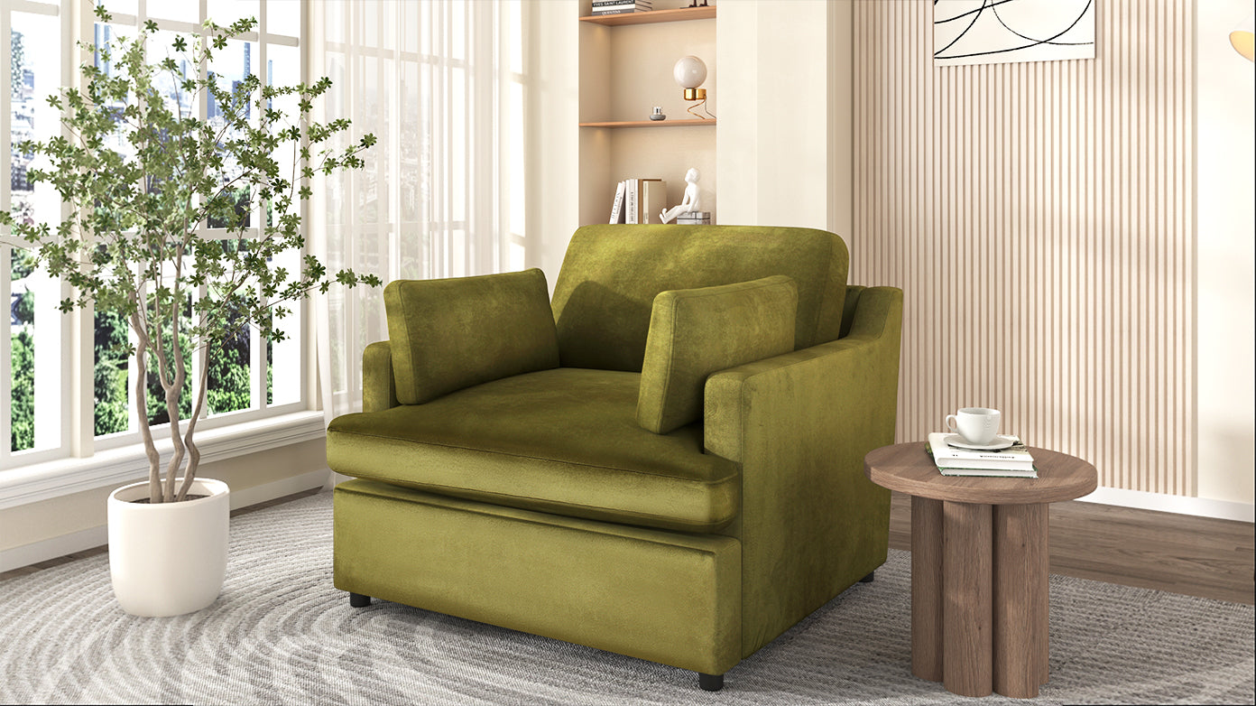 Mirod Oversized Accent Chair - Comfortable Armrest Cushions, Versatile Neutral Style, Elegant Design, Durable Frame