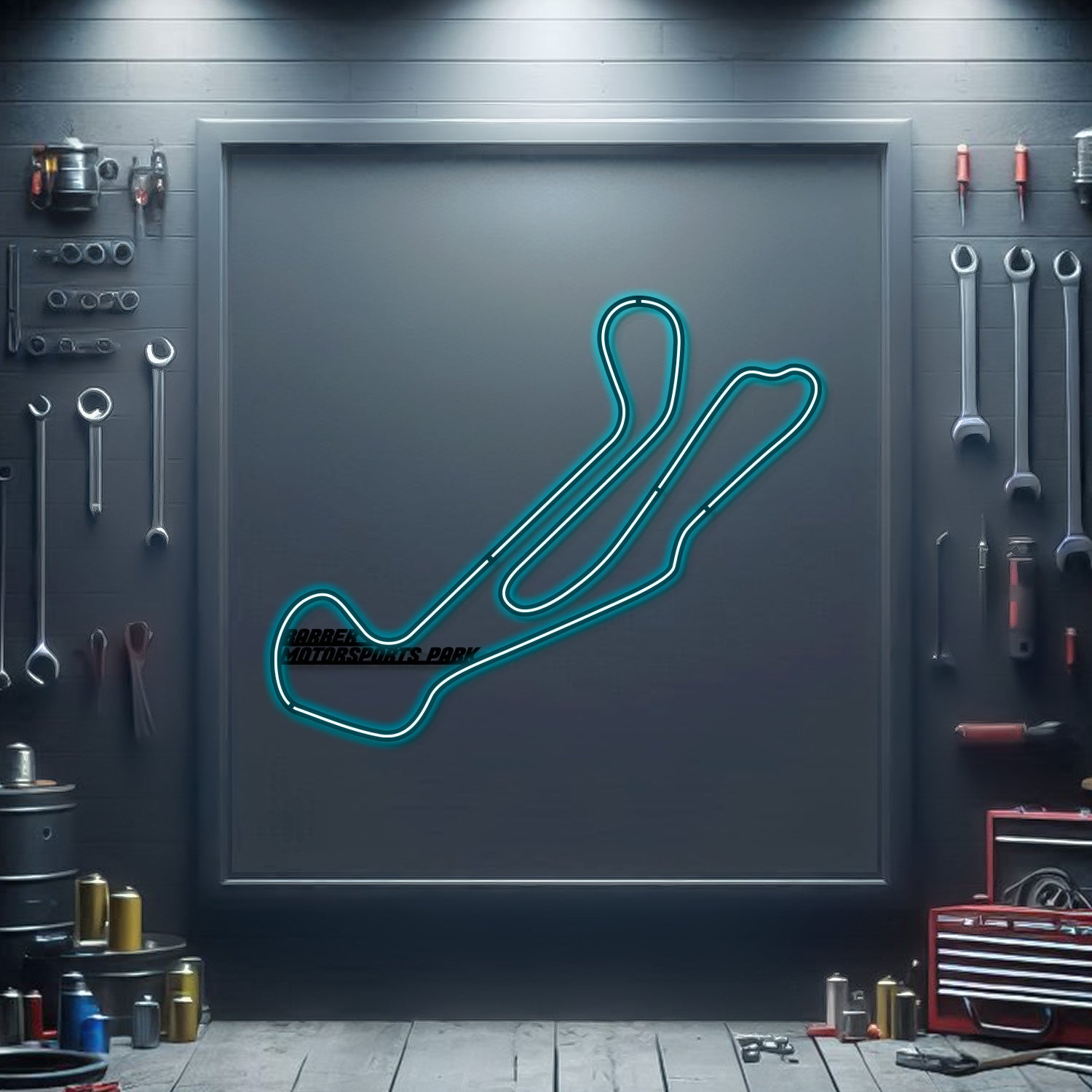 Barber Motosports Park Metal Neon Race Track  - MTN0119