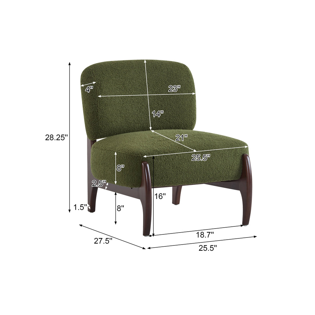 [Set of 2] 25.5' Modern Boucle Lounge Chair with Solid Wood Frame, Soft and Durable Boucle Upholstery, Perfect for Living Room, Bedroom, or Office