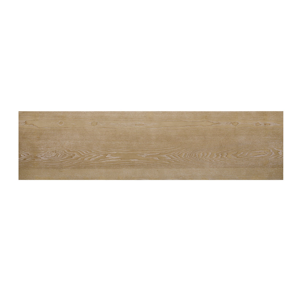 TREXM 60' Modern Farmhouse Console Table with 2 Concealed Drawers, Waterfall Design Entryway Table with Thickened Legs & Rustic Wood Grain for Living Room, Entryway & Hallway (Natural)