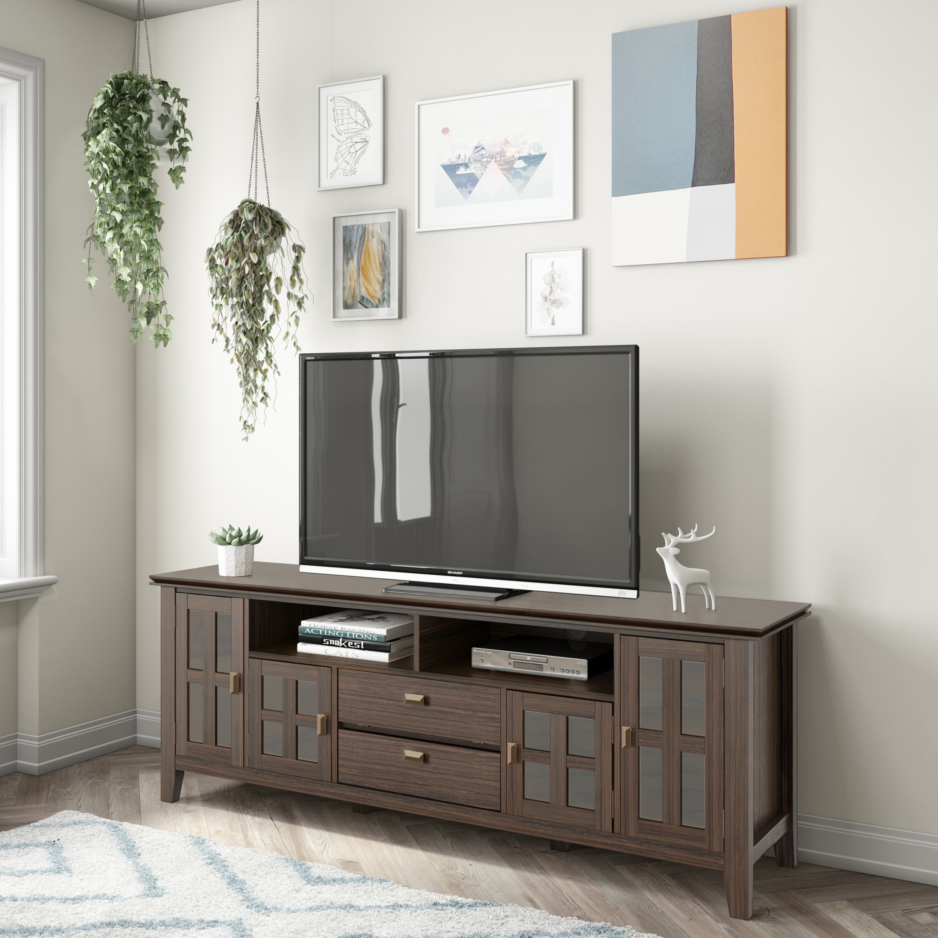 Artisan - 72' TV Media Stand - Farmhouse Brown