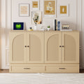 Queen Size Murphy Bed with Large Drawers, Gold