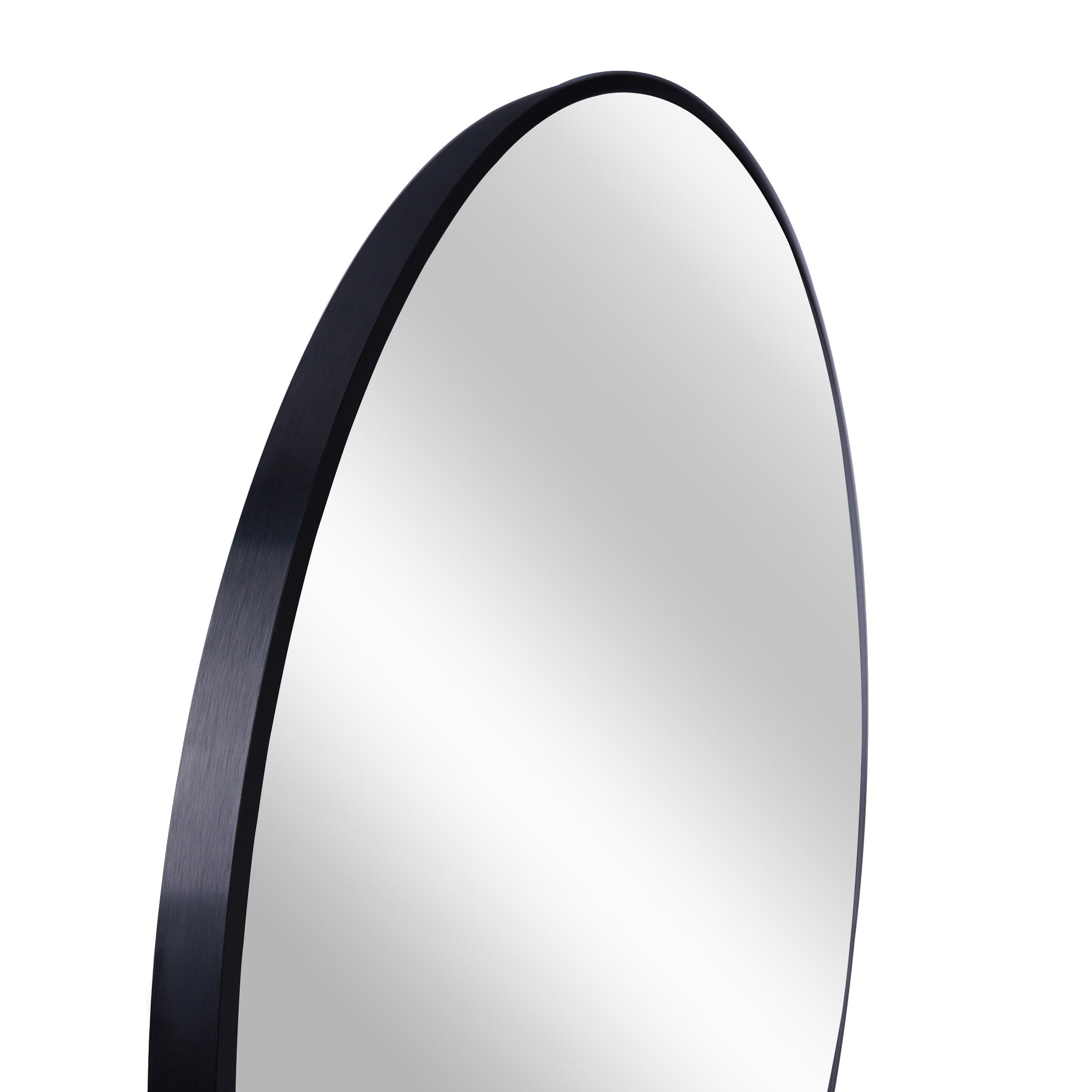 Black 39 Inch Metal Round Bathroom Mirror