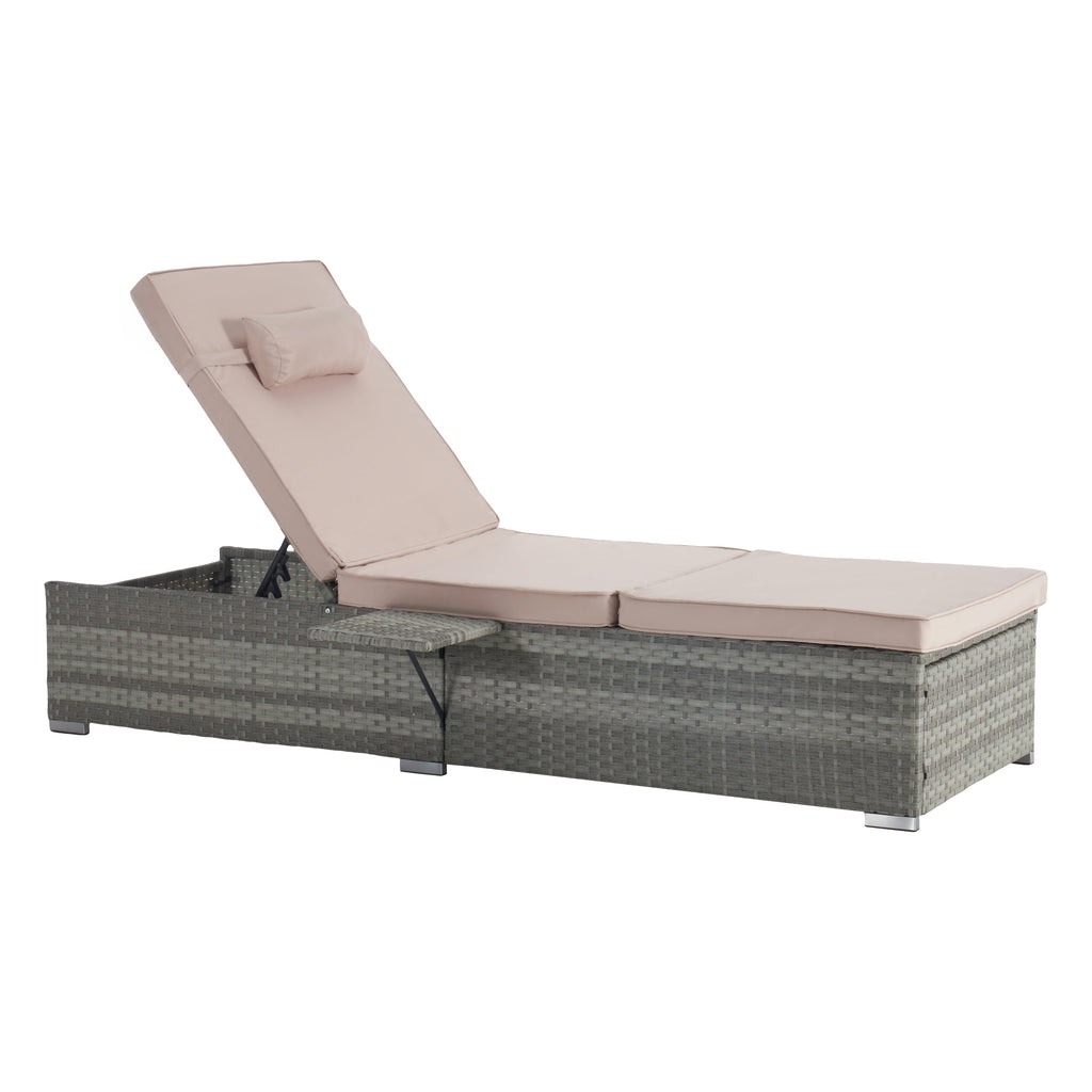 OUTDOOR  SOFA  PE RATTAN FURNITURE  DECK CHAIR GRAY RATTAN