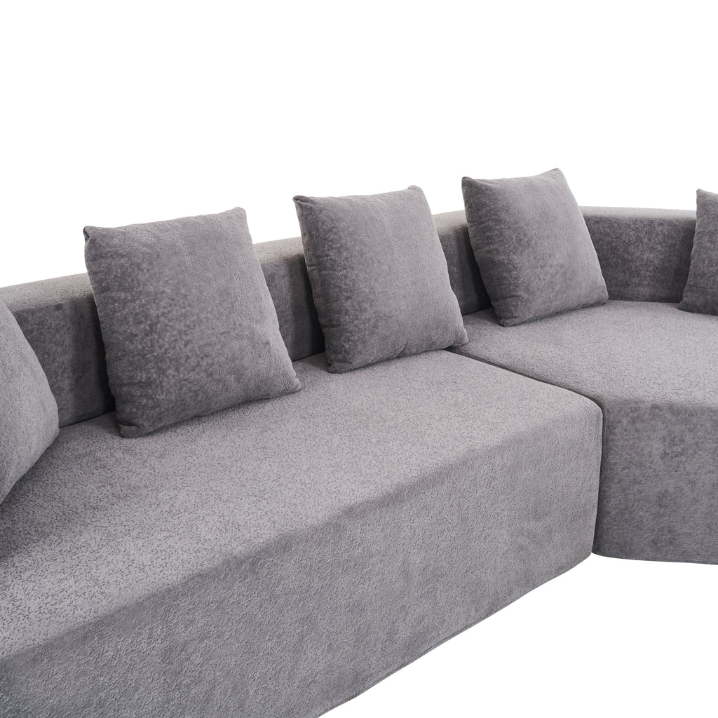 Memory Foam Couch, No Installation & Easy to Transport, Deep Seat Modern Sofa with Chenille Fabric, Couch for Living Room, Bedroom, Apartment, Home Office