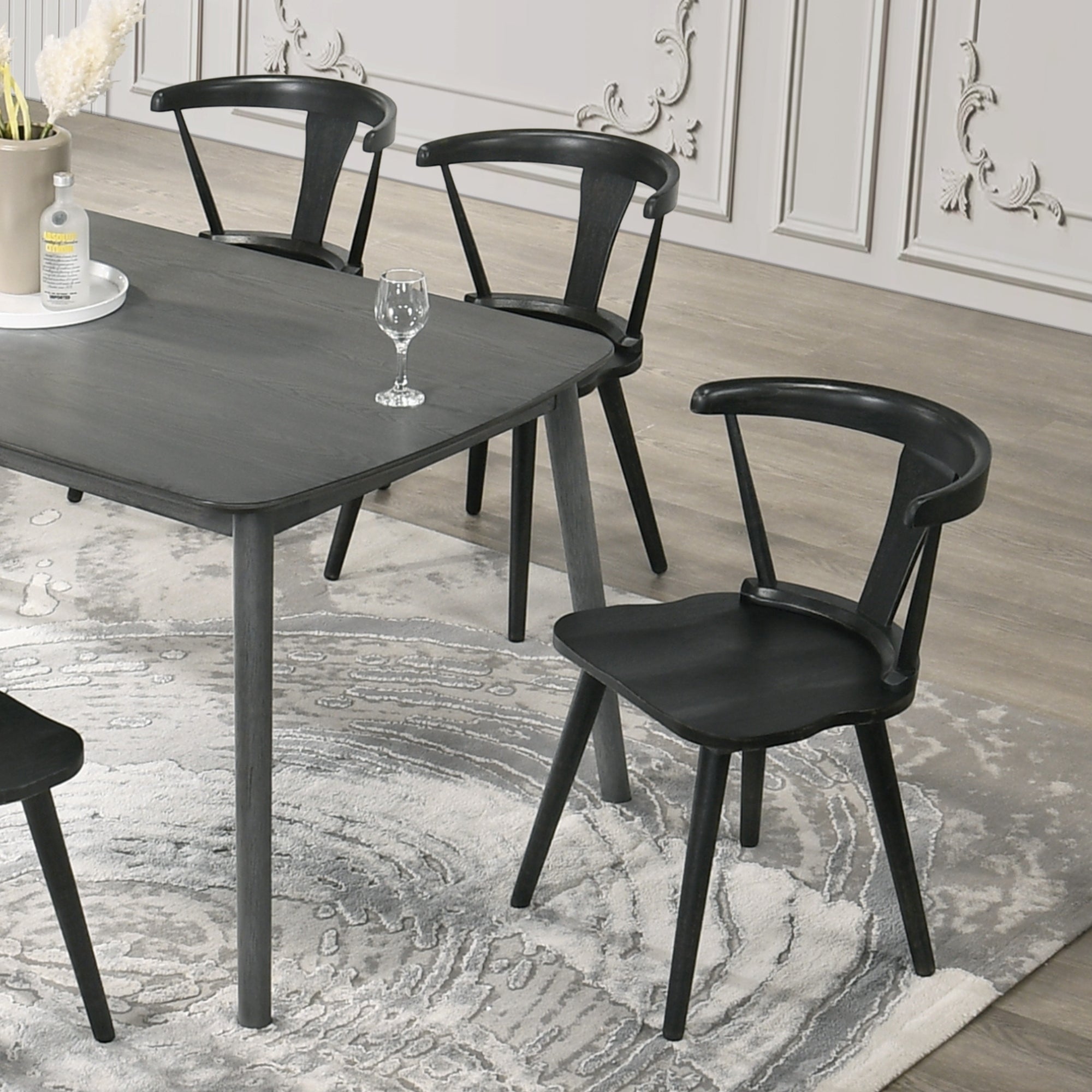 [Set of 2] Rustic Farmhouse Dining Chairs, Solid Wood Side Chairs with Easy Assembly