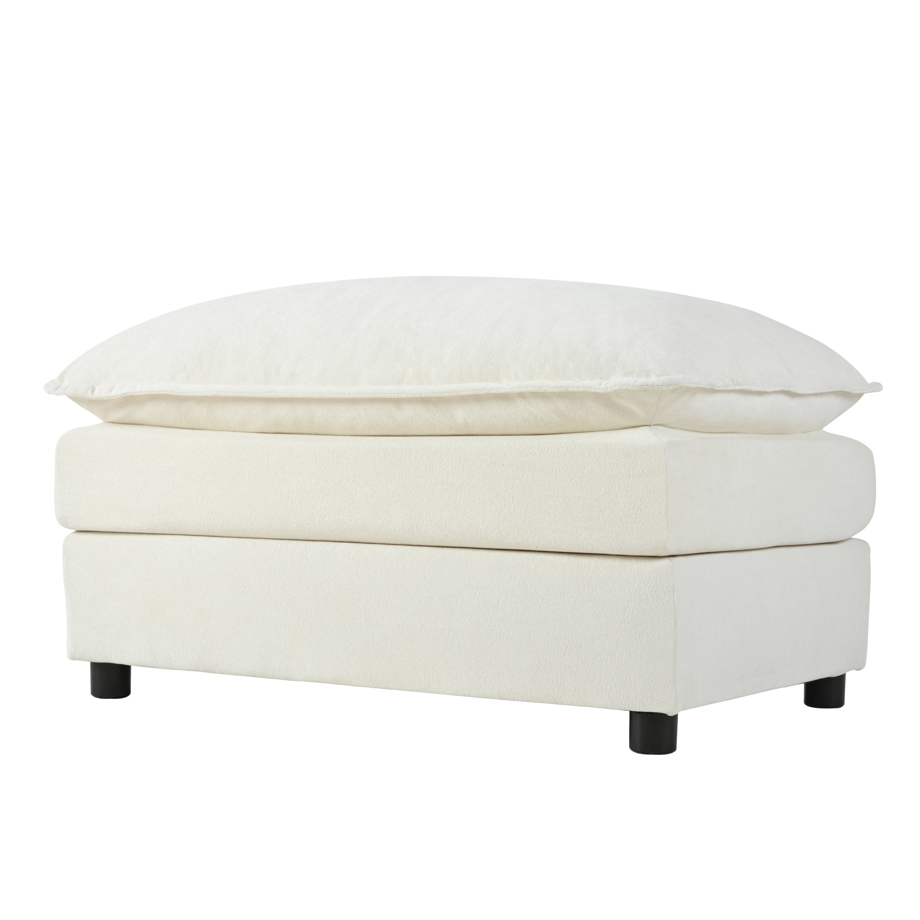 Oversized Deep Seat Sectional Cloud Sofa Sleeper with 3 Ottomans & Soft Pillows, Modular Couch Bed for Living Room, Apartment, DIY Combination Chenille,Beige