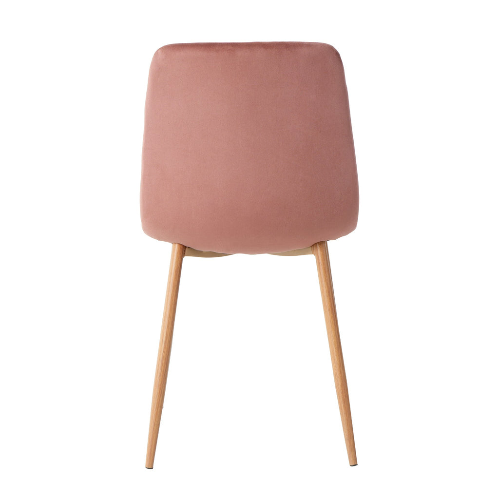 Indoor pink velvet dining chair, modern kitchen dining chair with backrest, upholstered side chair with hot transfer metal legs, Family Kitchen Dining Room and living room (set of 2)