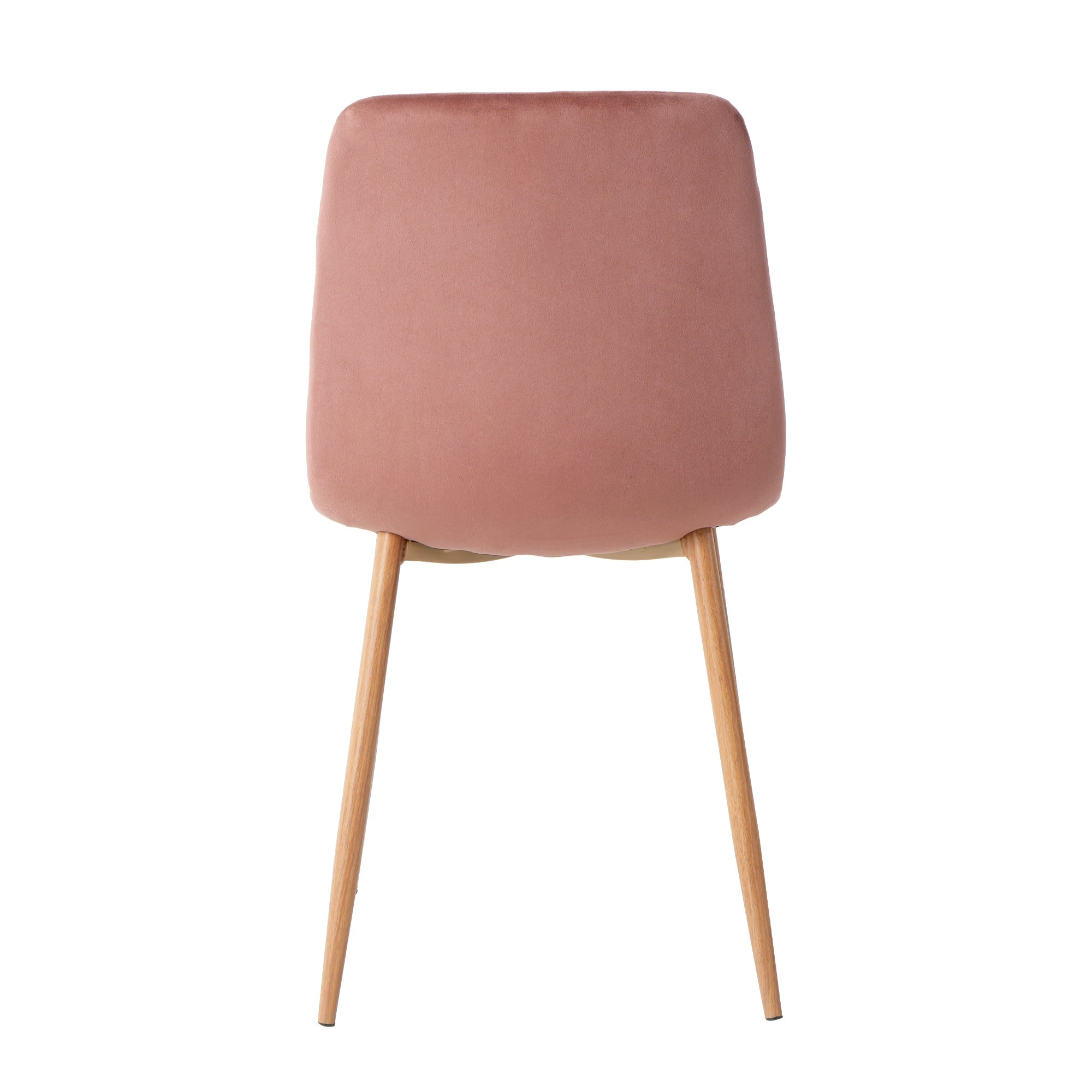 Indoor pink velvet dining chair, modern kitchen dining chair with backrest, upholstered side chair with hot transfer metal legs, Family Kitchen Dining Room and living room (set of 2)