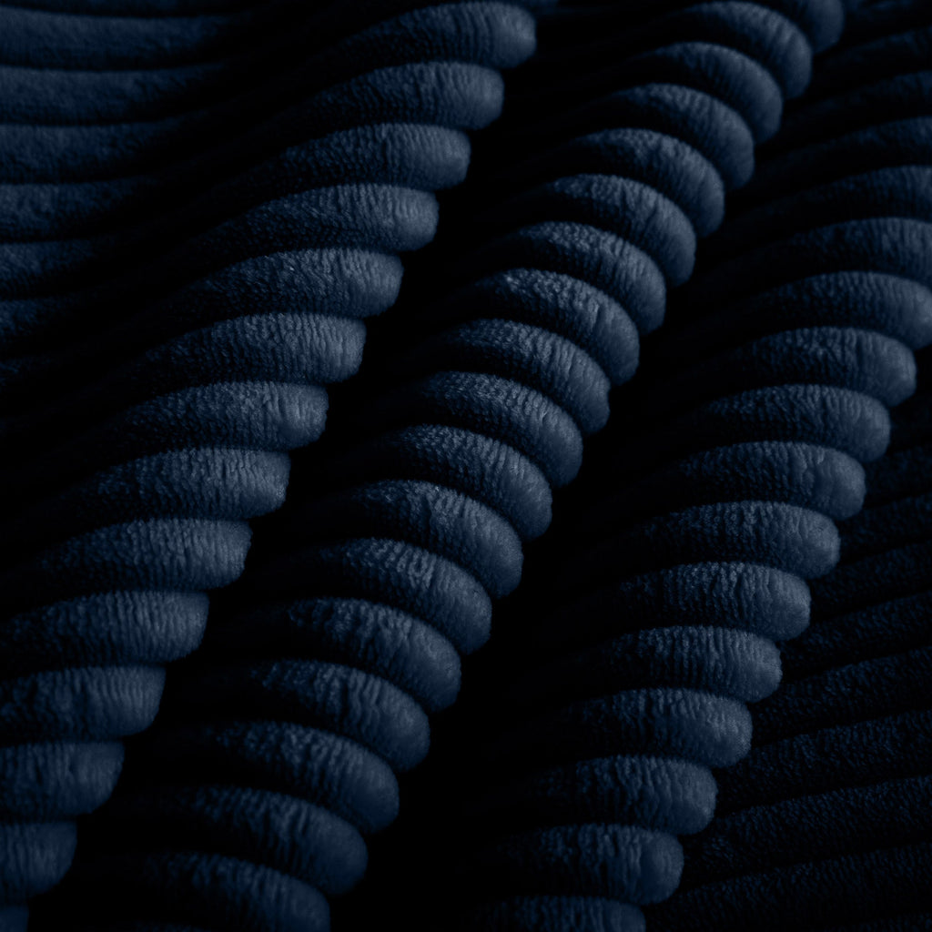 4 Seater Deep Seat Couches for Living Room, Comfy Blue Corduroy Sofas for Living Room Modern with 4 Waist Pillows