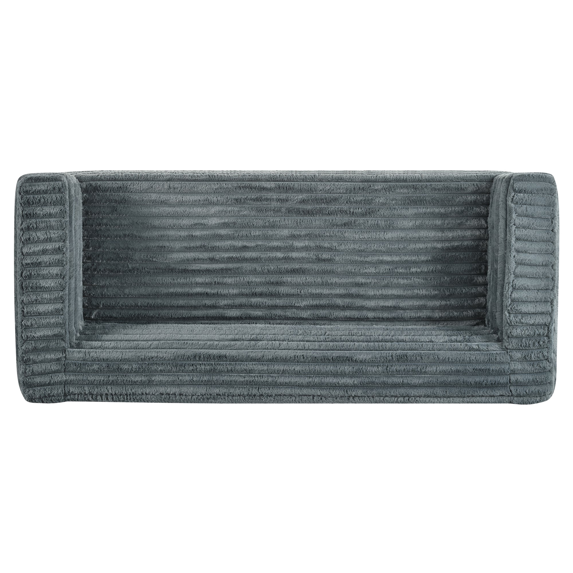 89" Modern Corduroy Couch, 3 Seats Plush Sofa with Squared Arm,Luxury Comfy Seat Super Soft Couches for Living Room,Small Space,Office,Apartment,No Assembly Required