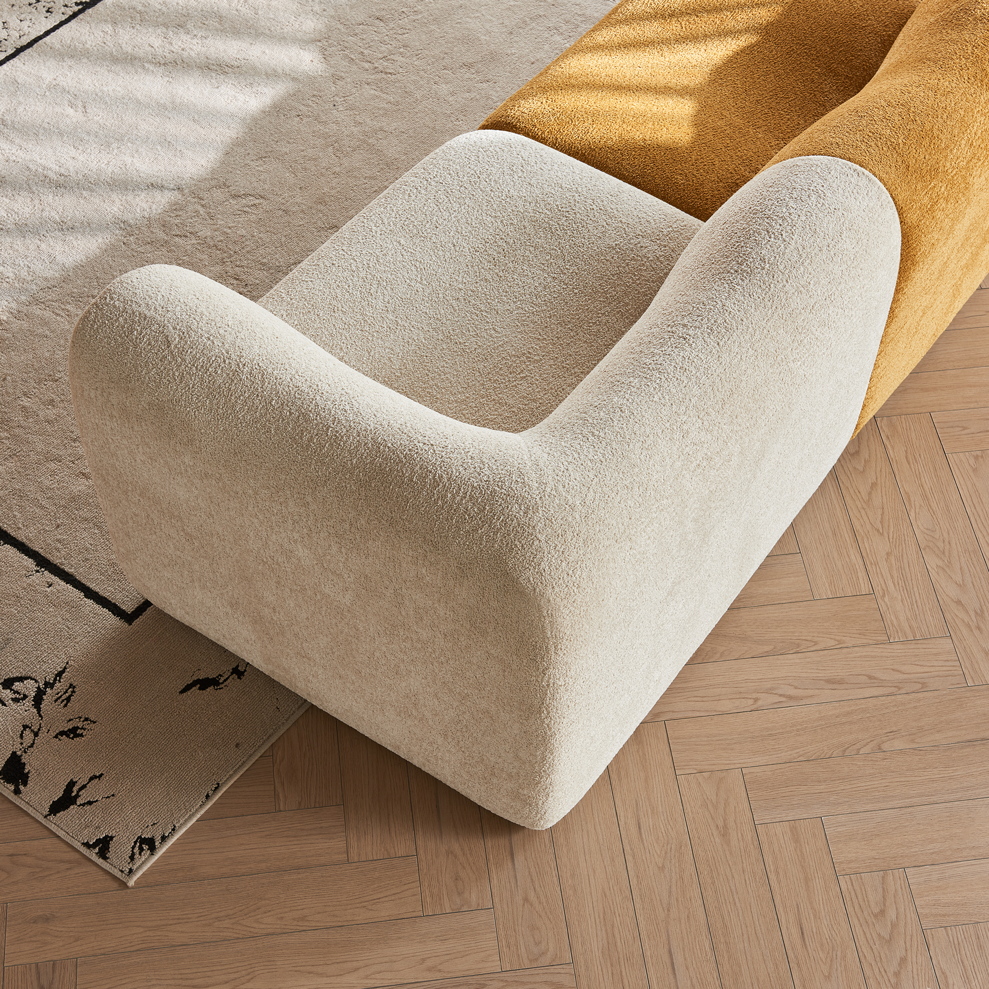 Modular Sectional Sofa, Velvet Fabric Compressed Sofa with Removable Covers, L-Shaped Corner Couch for Living Room, Modern Color - Block Design, Easy Assembly