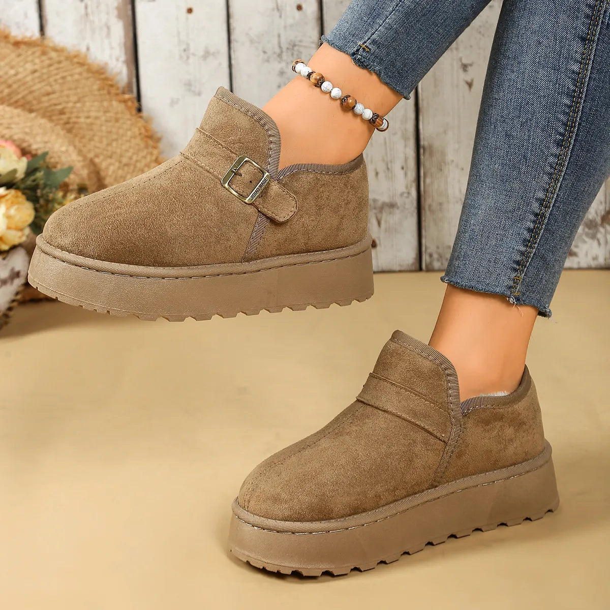 Round Toe Platform Boots
