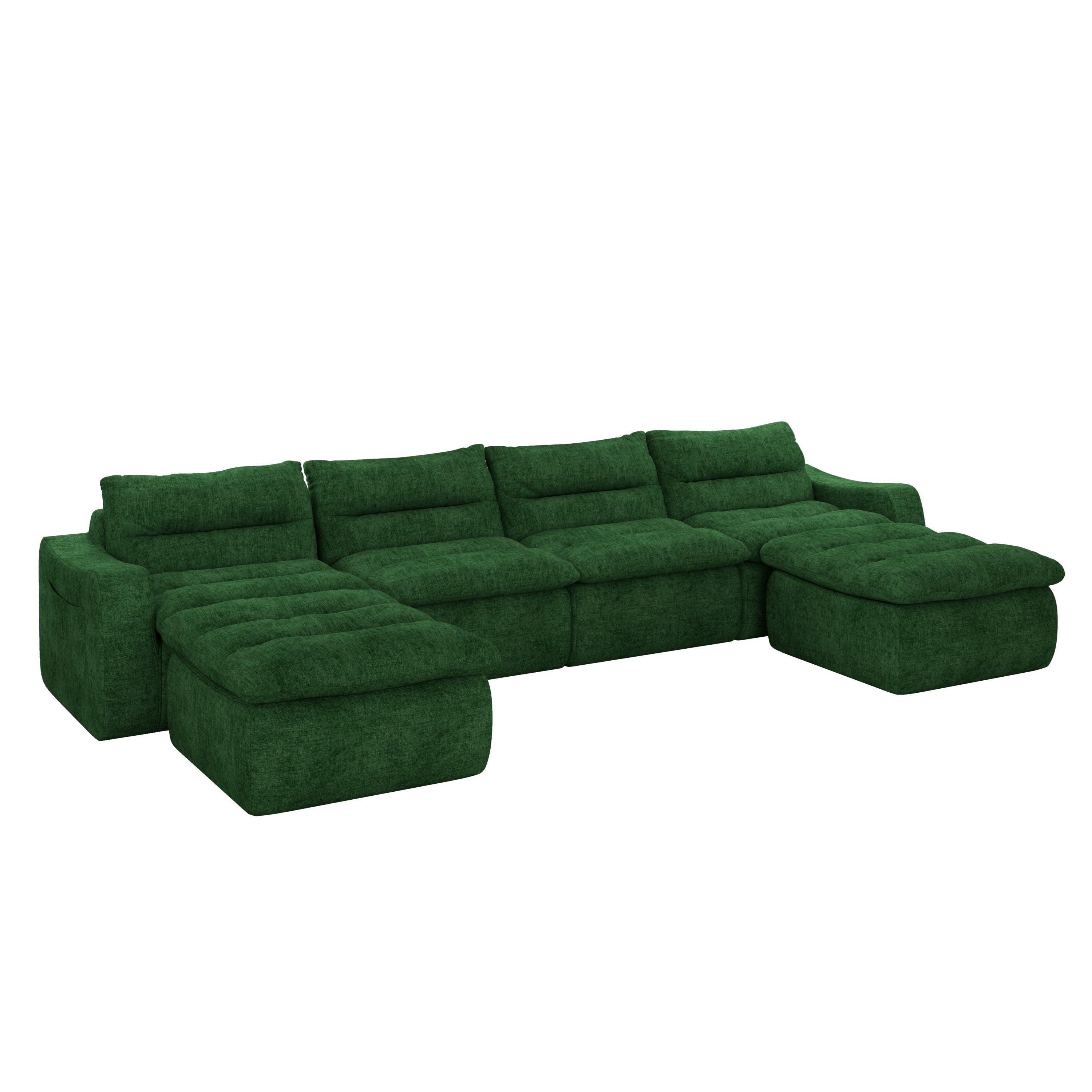Compression combined sofa, modern lazy style combined sofa, comfortable beanbag sofa, can be combined at will, no need to assemble, suitable for living room-Green