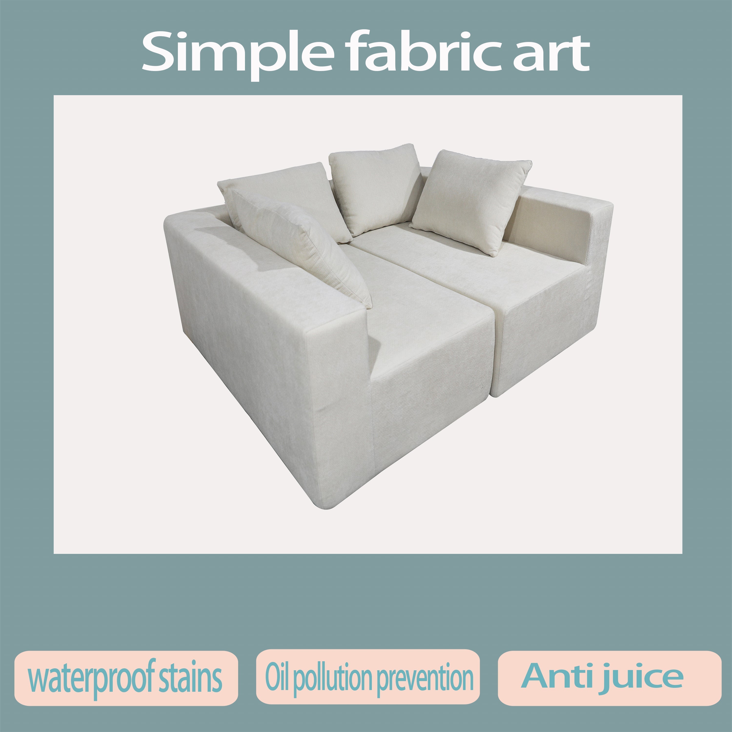 Four seater combination sofa, sofa bed, made of high-density sponge and soft linen fabric, with multiple combination methods (beige)
