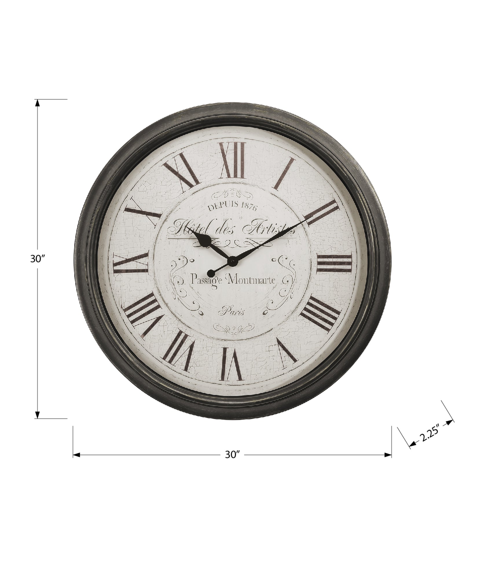 Clocks, 30' Round, Large Oversized, Wall Clock, Brown, Transitional