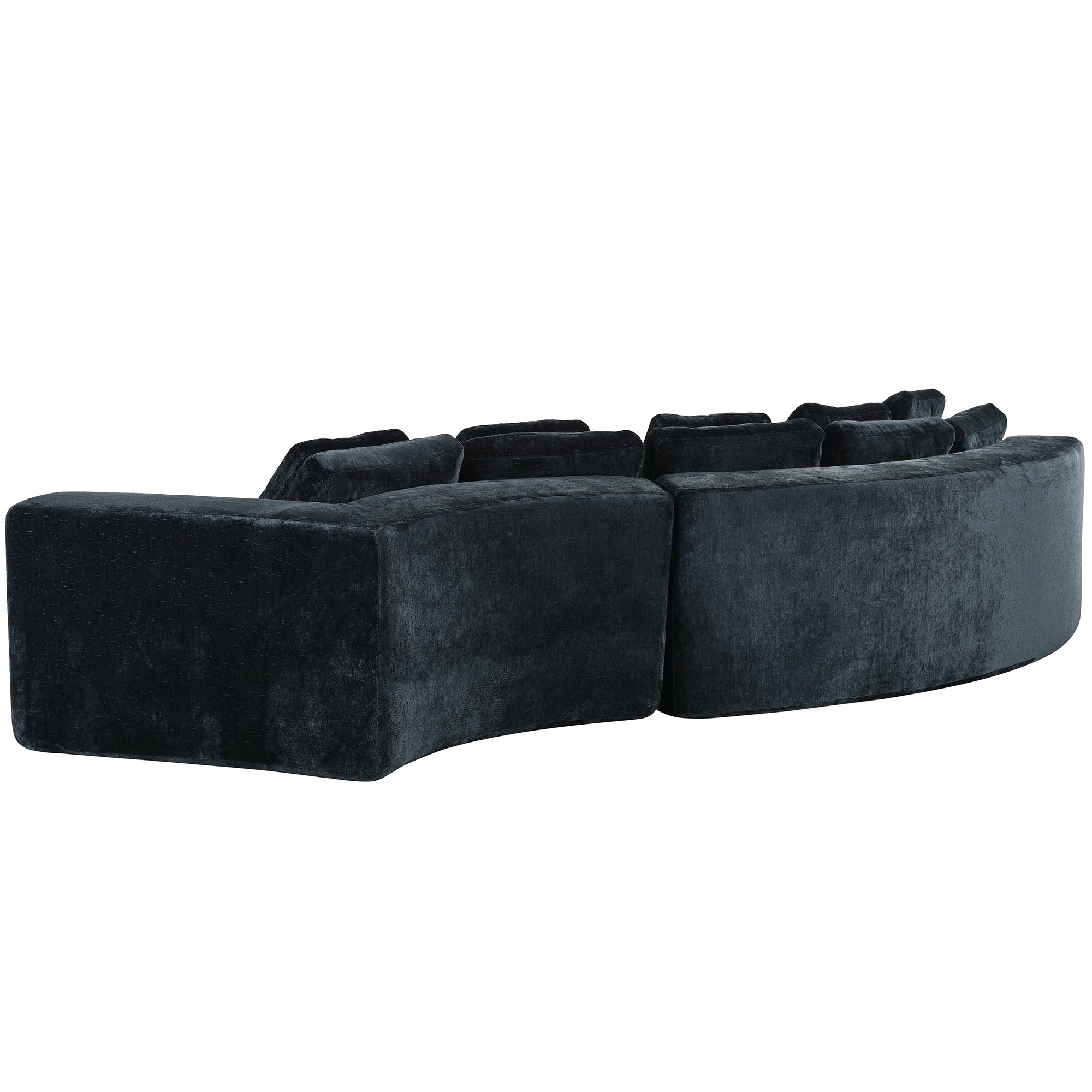 U_Style 115.7' Pure Foam Modular Sofa, 2-Piece Set with 5 Cushions, 4-Seater, Chenille Jacquard Fabric, Curved Design, No Assembly Required, Soft Upholstered Sofa for Living Room & Bedroom