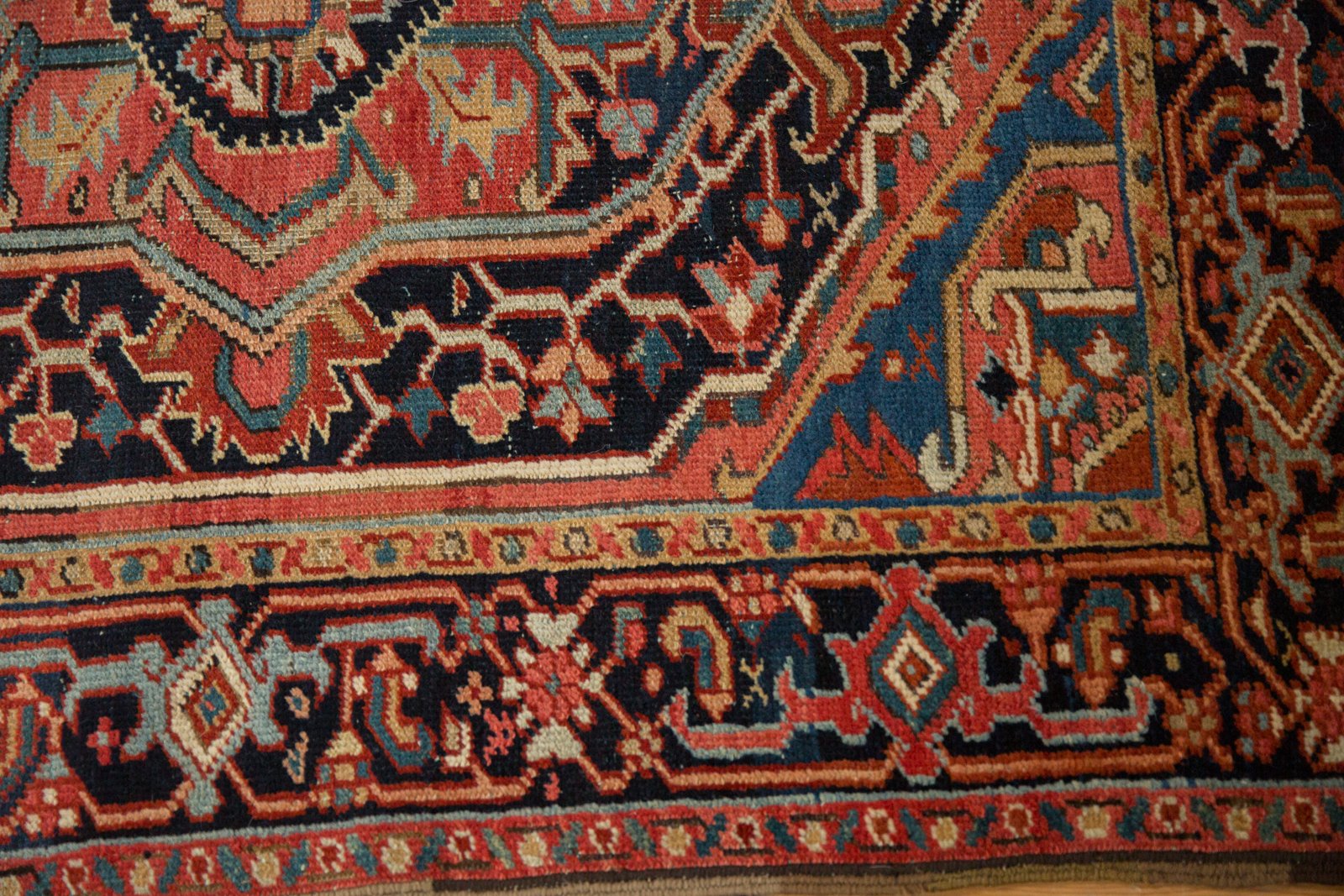 3.5x4.5 Vintage Heriz Square Rug