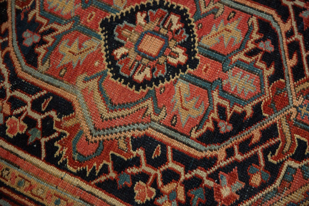 3.5x4.5 Vintage Heriz Square Rug