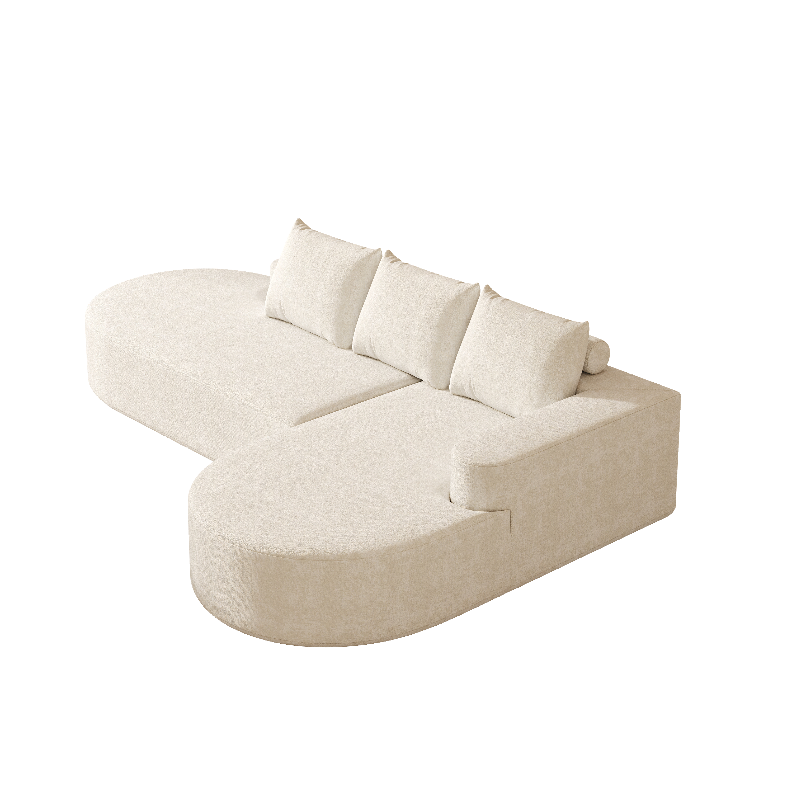 Modern Curved sofa ,Chenille Upholstered Sectional Sofa Couch Set,Modular 108.5' L Shaped Sectional Living Room Sofa Set With 3 Pillows,Free Combination Sofa Couch for Living Room,Bedroom