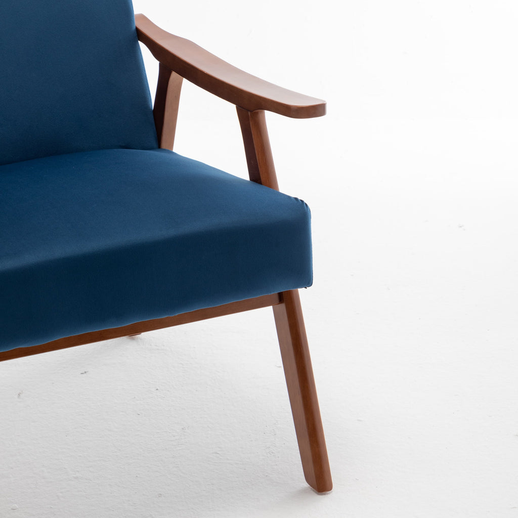 Mid-Century Modern Chair, Living Room Chair with Solid Wood Frame, Accent Chair Extra-Thick Backrest, Wingback Chair for Bedroom, Reading Room, Living Room, Lounge Chair Indoor