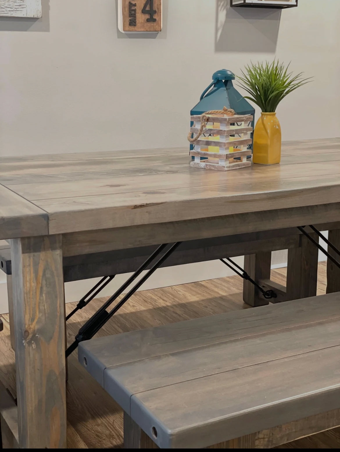 Connected Post Leg Bench with Turnbuckles