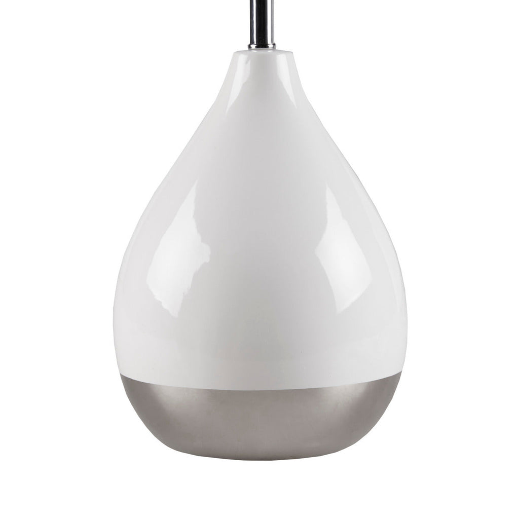 2-Tone Ceramic Table Lamp Set of 2 White/Silver See below
