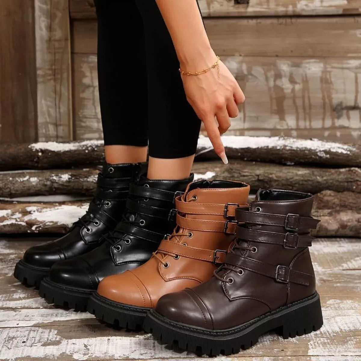 Round Toe Platform Boots