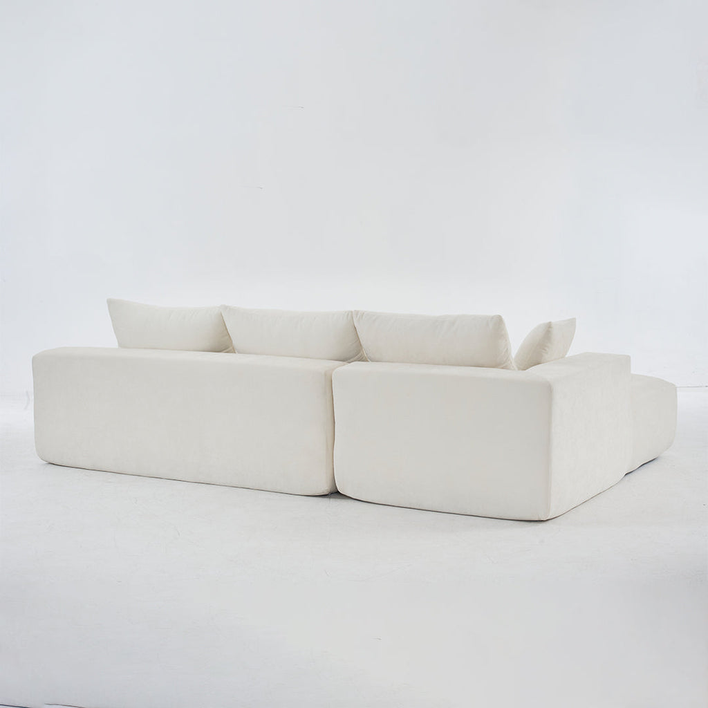 108*68 inch extra-deep modular sofa, cloud sofa, 4-person sofa, sitting and sleeping, living room Chenille modular sofa, no need to assemble, white