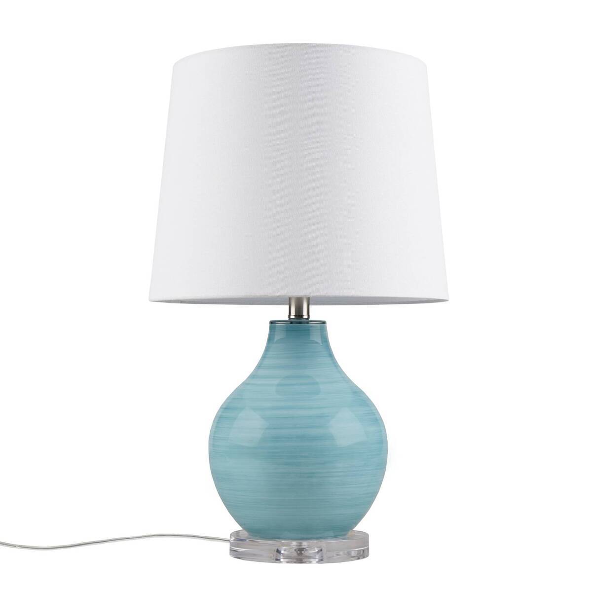 Blue Aqua Swirl Blown Glass Table Lamp Aqua See below