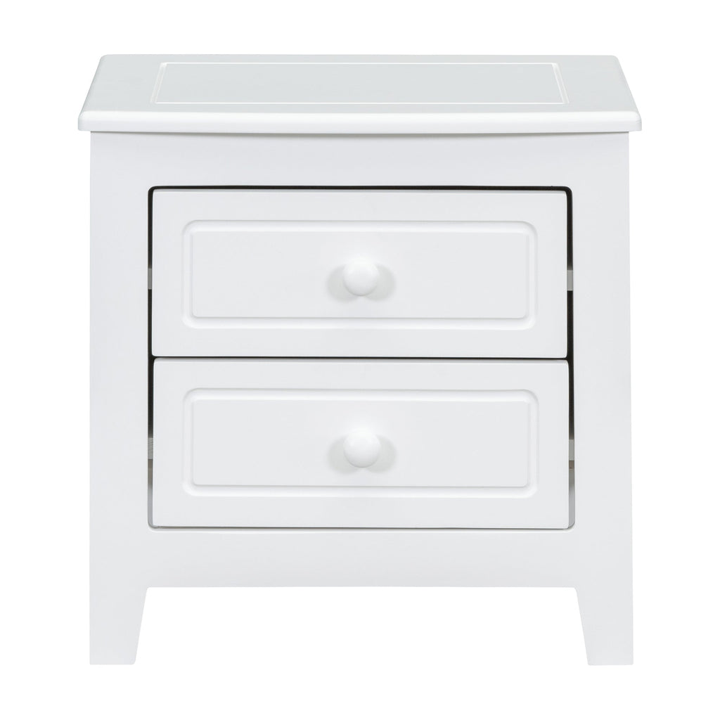 3-Pieces Bedroom Sets,Full Size Wood Platform Bed and Two Nightstands-White