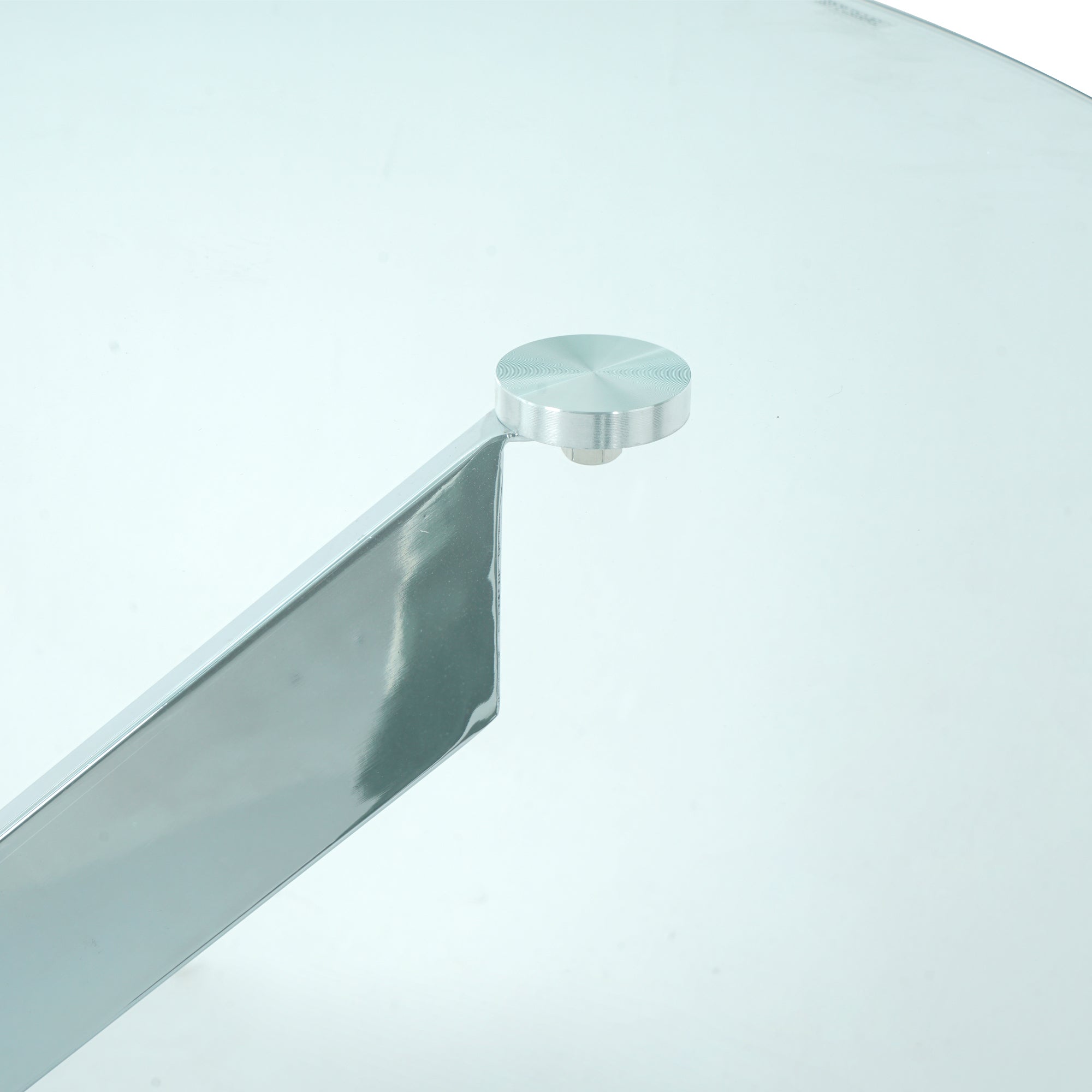 Modern simple glass table, high quality tempered glass metal material, multi-functional office learning table, electroplated square table legs (set of 1)