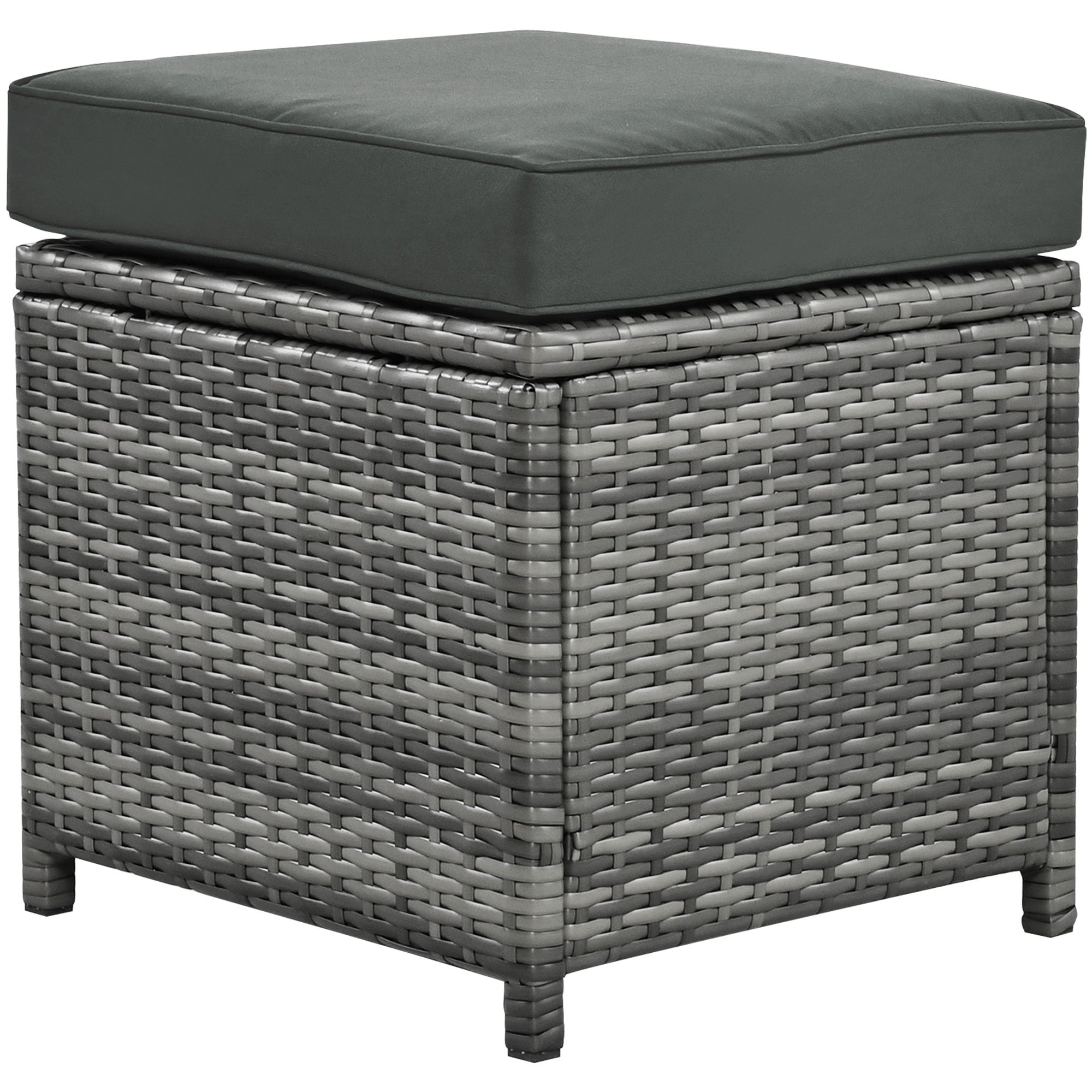 TOPMAX Outdoor 6-Piece All Weather PE Rattan Sofa Set, Garden Patio Wicker Sectional Furniture Set with Adjustable Seat, Storage Box, Removable Covers and Tempered Glass Top Table,Grey