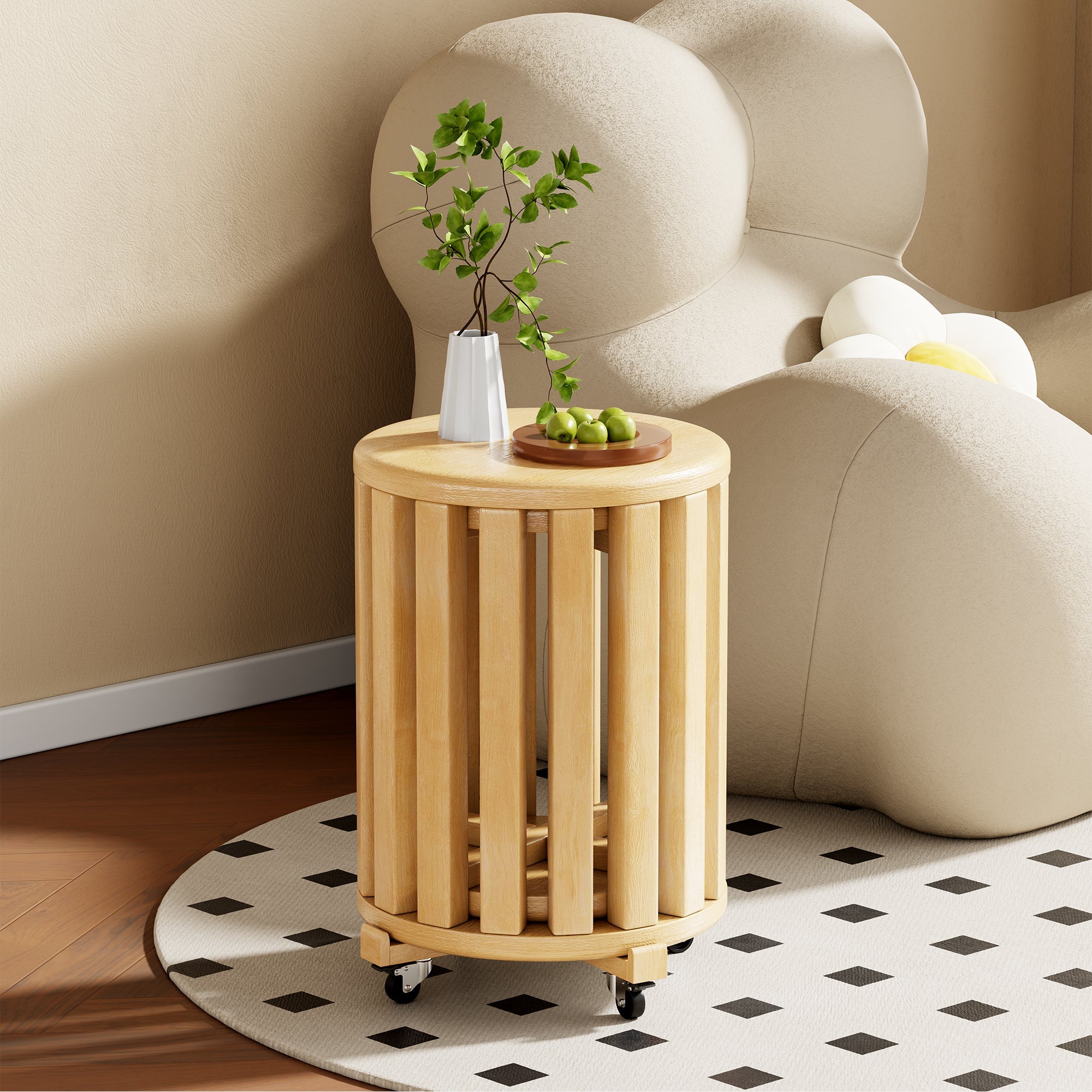 100% solid wood stackable stools set of 4, wooden stools, 18-inch stools, stacking stools, nesting tables, sturdy and durable, no installation required, top stackable round side table