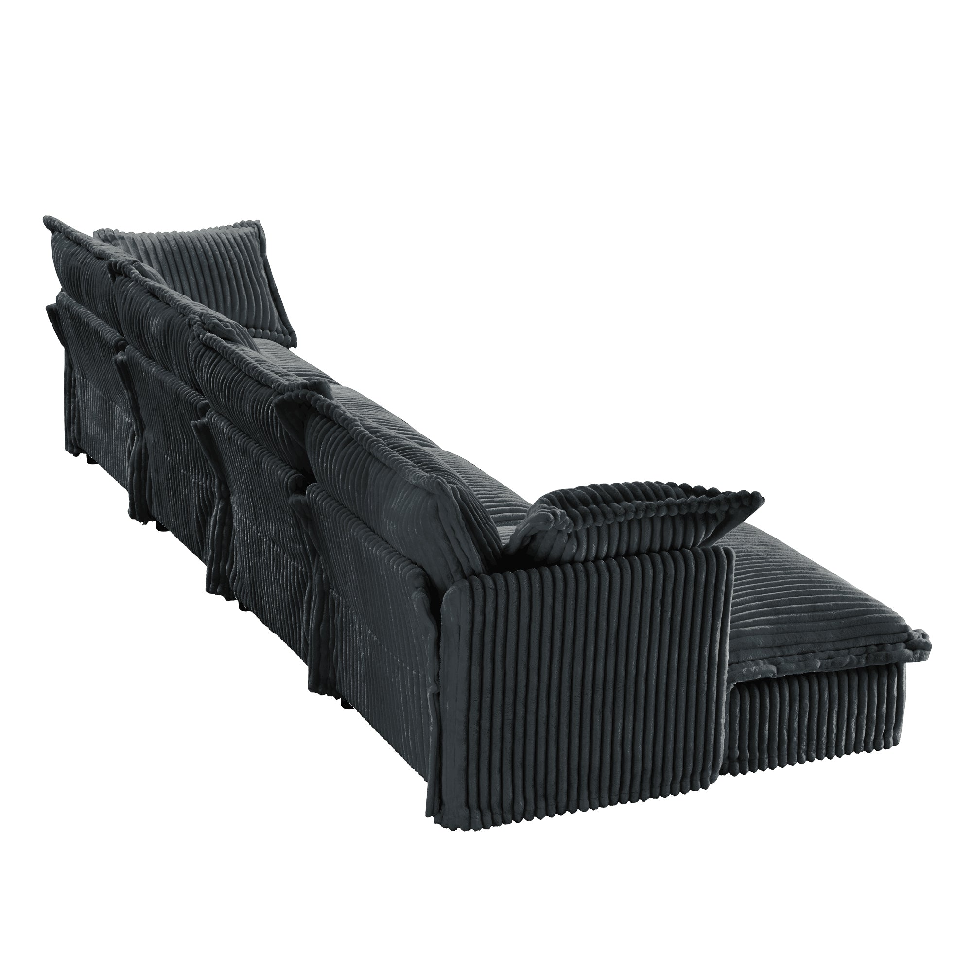 Slipcovered L Shape Sectional Long Sofa Couch, 4 Seater Sofa with Suppleness Armrests,Deep Seat Sofa with 2 Big Pillows, Comfy Couch for Living Room, Apartment, Gray
Corduroy Fabric
