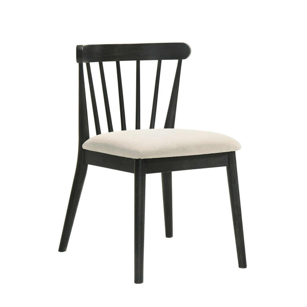 Set of 2 Dining Side Chairs, Solid Wood Frame, Rustic Farmhouse Style, Easy Assembly