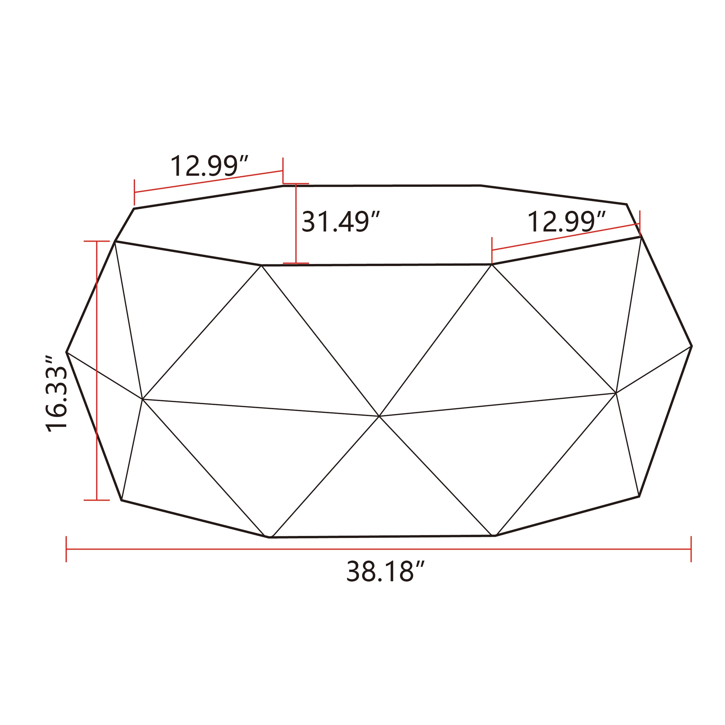 38"Three-dimensional Embossed Pattern Design American Retro Style Coffee Table(Same SKU:W757136671)