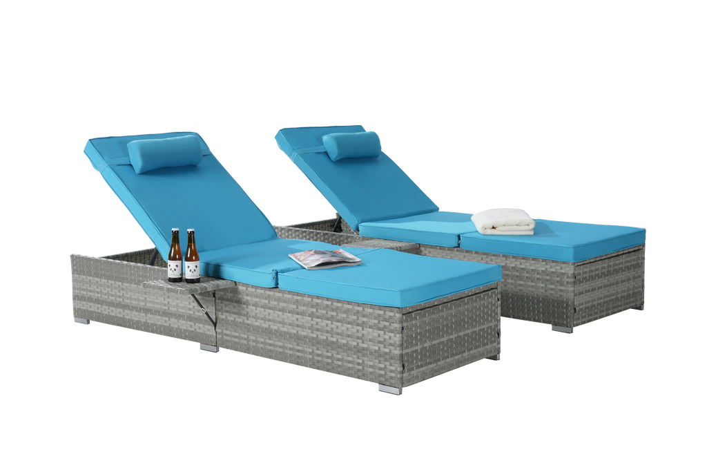 OUTDOOR  SOFA  PE RATTAN FURNITURE  DECK CHAIR GRAY RATTAN