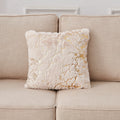 Luxury Chinchilla Faux Fur Gilded Beige Pillow (22 In. x 22 In.)