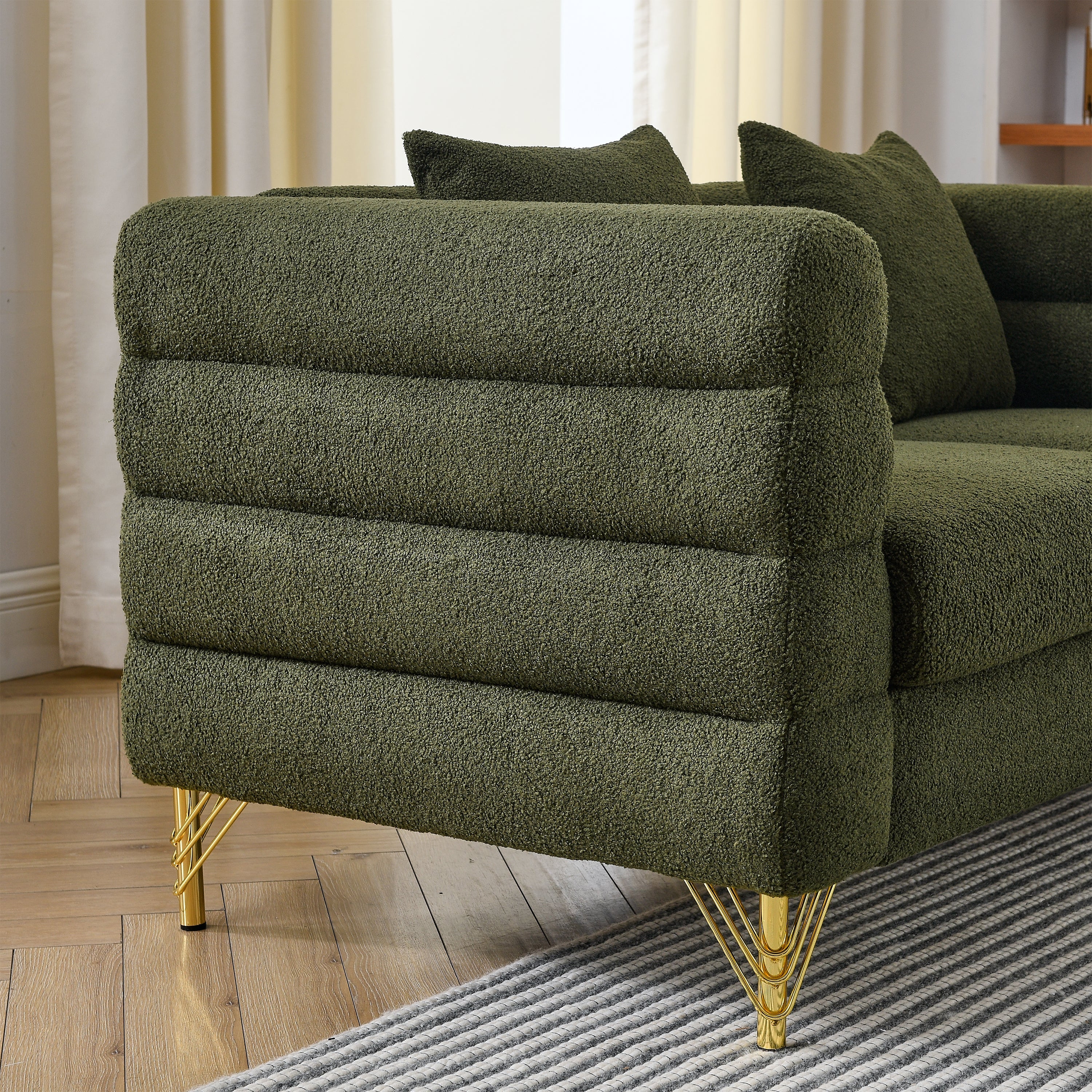 81.5-Inch Oversized Corner Sofa, L-Shaped Sectional Couch,   5-Seater Corner Sofas with 3 Cushions for Living Room, Bedroom, Apartment, Office