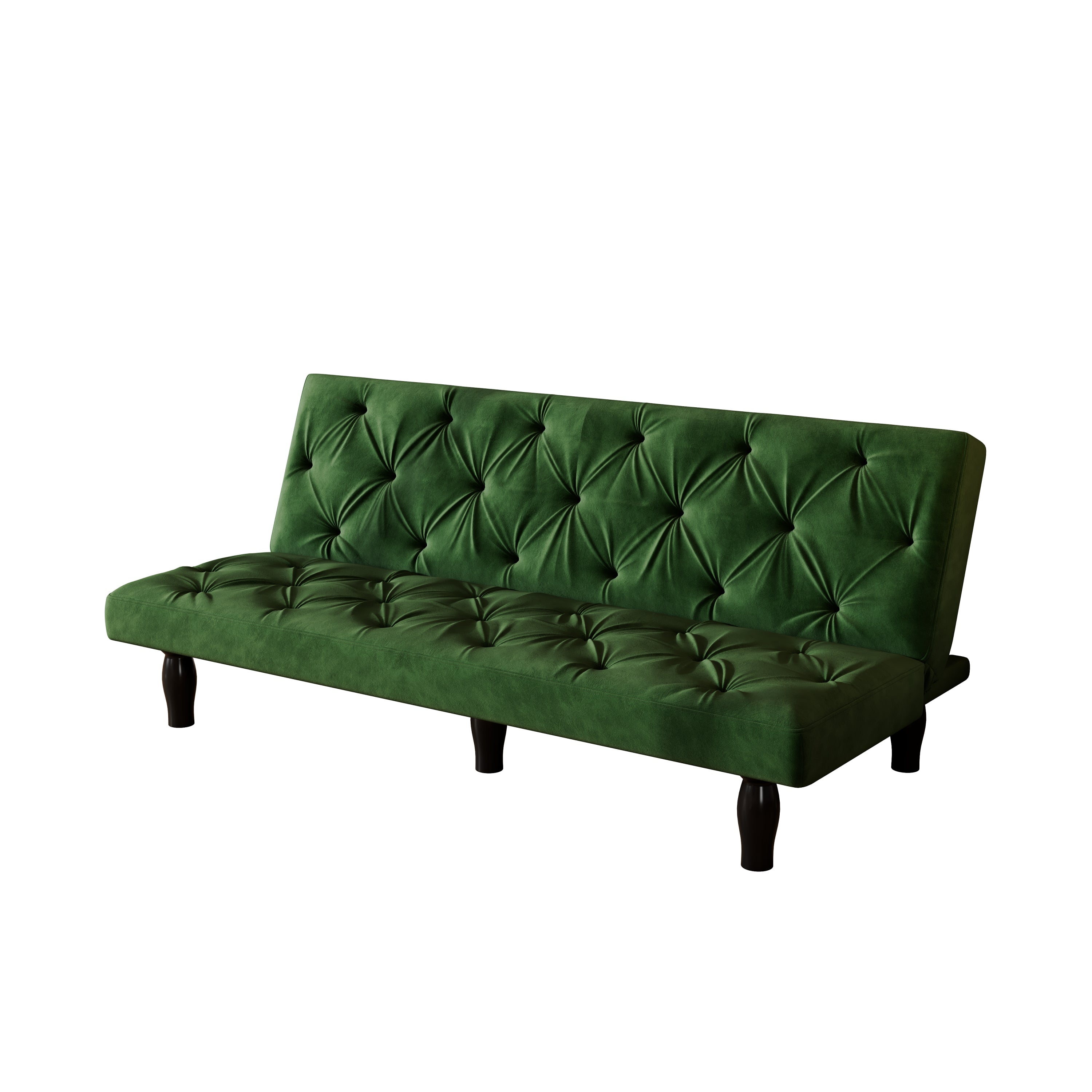 Sofa Magic: 66" Green Velvet Sofa Bed Transforms into a Comfortable Sleeping Space, Perfect for Family Living Rooms, Apartments, and Bedrooms