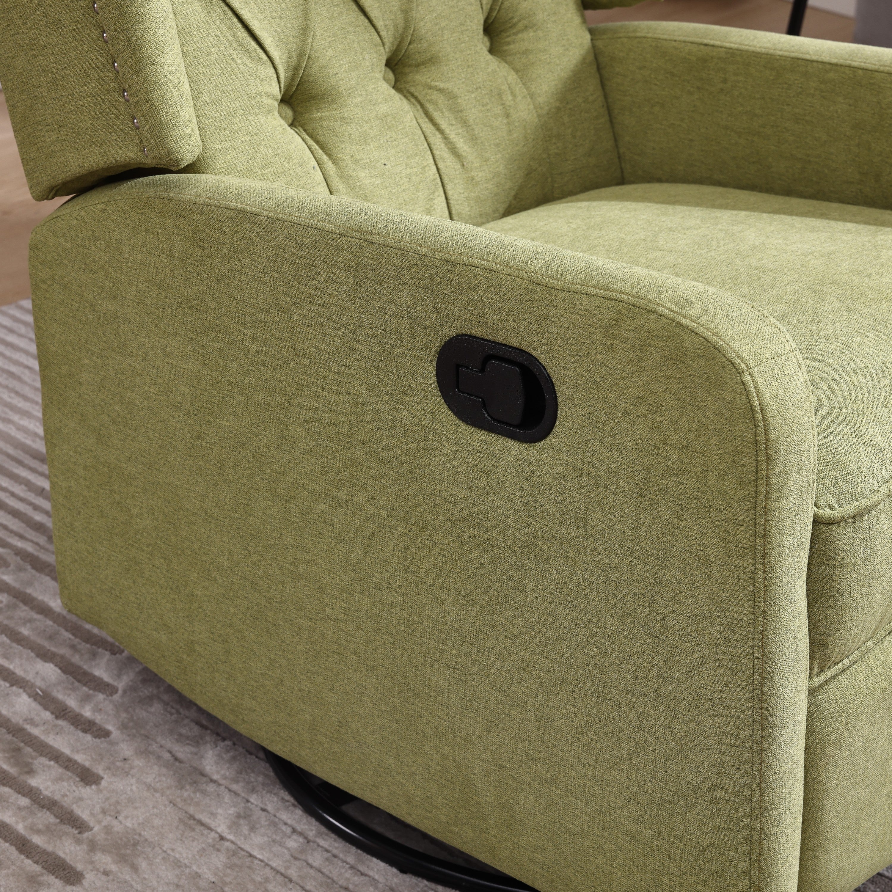 COOLMORE Rocking Recliner Chair,360 Degree Swivel Nursery Rocking Chair,Glider Chair,Modern Small Rocking Swivel Recliner Chair for Bedroom,Living Room Chair Home Theater Seat (Ovive Green)