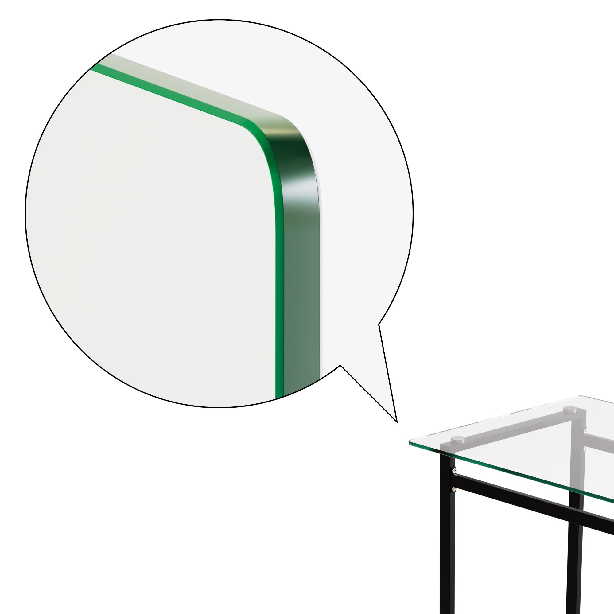 Modern Minimalist Rectangular Glass Dining Table for 4-6 with Tempered Glass Tabletop and Black Chrome Metal Legs