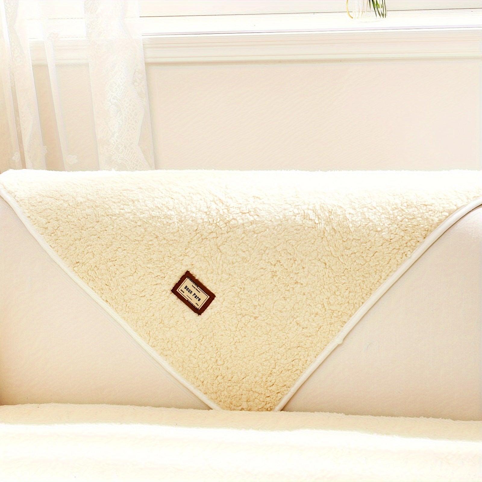Durable 3 cushion couch cover | High-Quality Plush Sherpa Sofa Cover