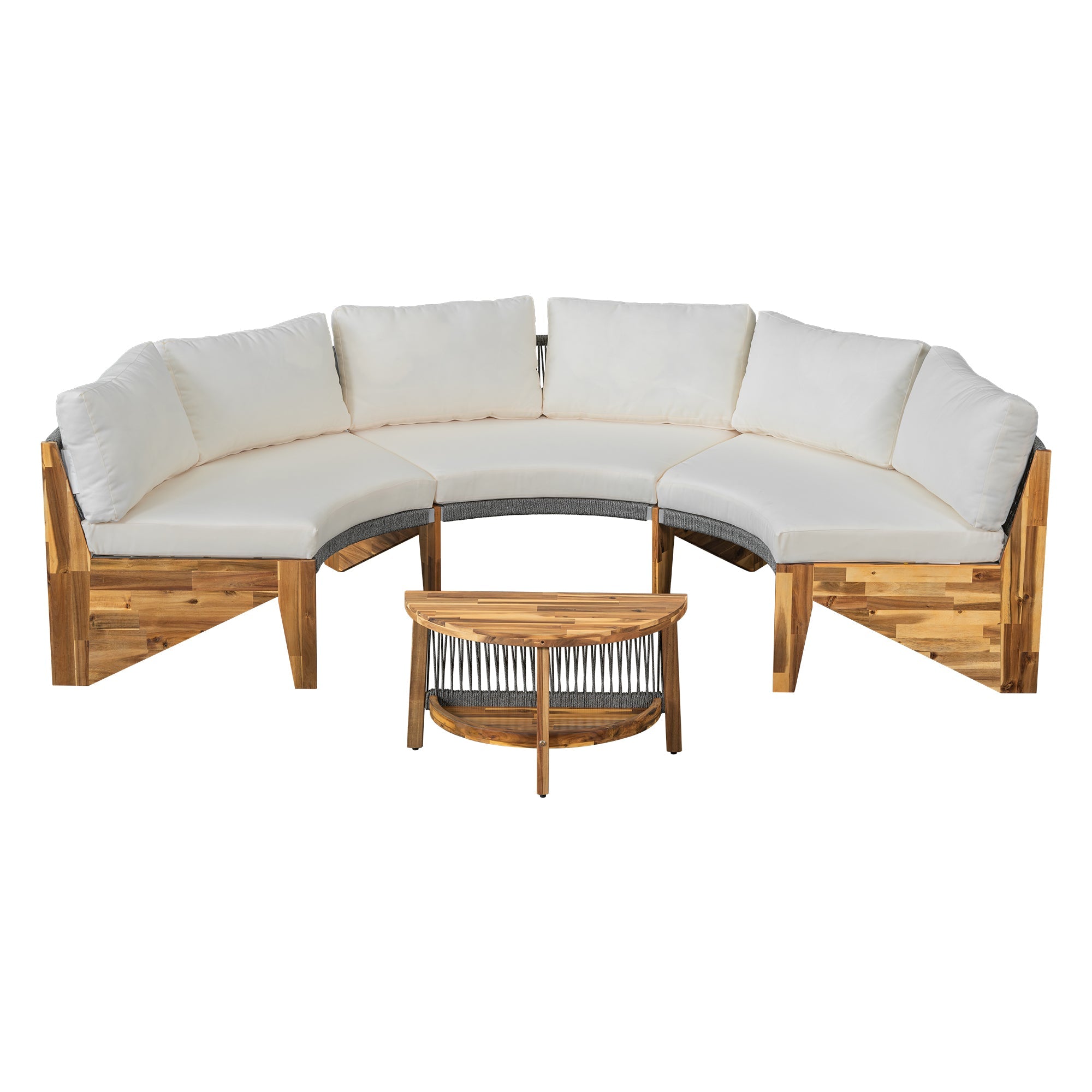 U_STYLE 6 - Person Outdoor Seating Group with Cushions and A Coffee Table(old sku:WY000379AAA)