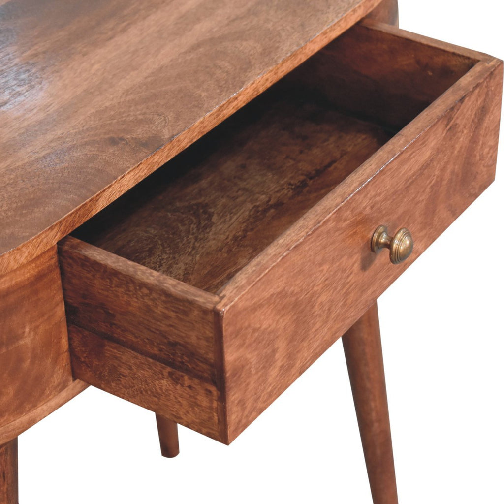 Solid Wood California Walnut Rounded Small Console Table